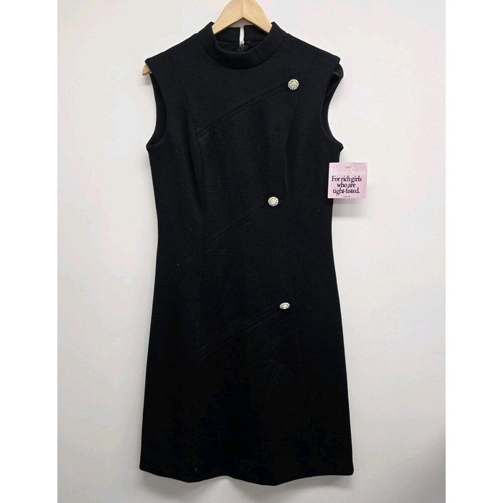 NWT VTG Bleeker Street Sheath Dress Size 14 Union Made USA Old Money Luxury Wool